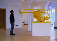 Yellow Helicopter with artist